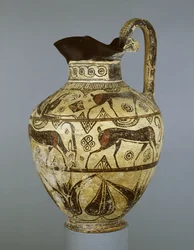 Oinochoe de estilo Rhodian Middle Wild Goat, de Rodas, c.600 a.C.